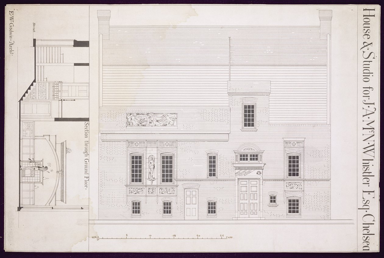Design pour maison et studio pour J.A.M. Whistler Esq, Chelsea, c.1877-78 - Edward William Godwin