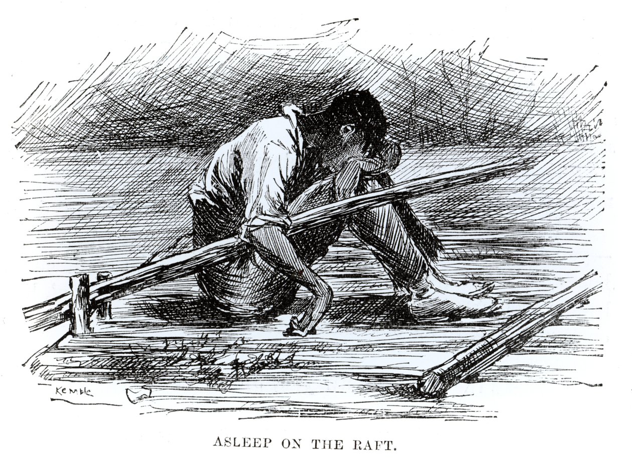 Endormi sur le radeau, illustration des 