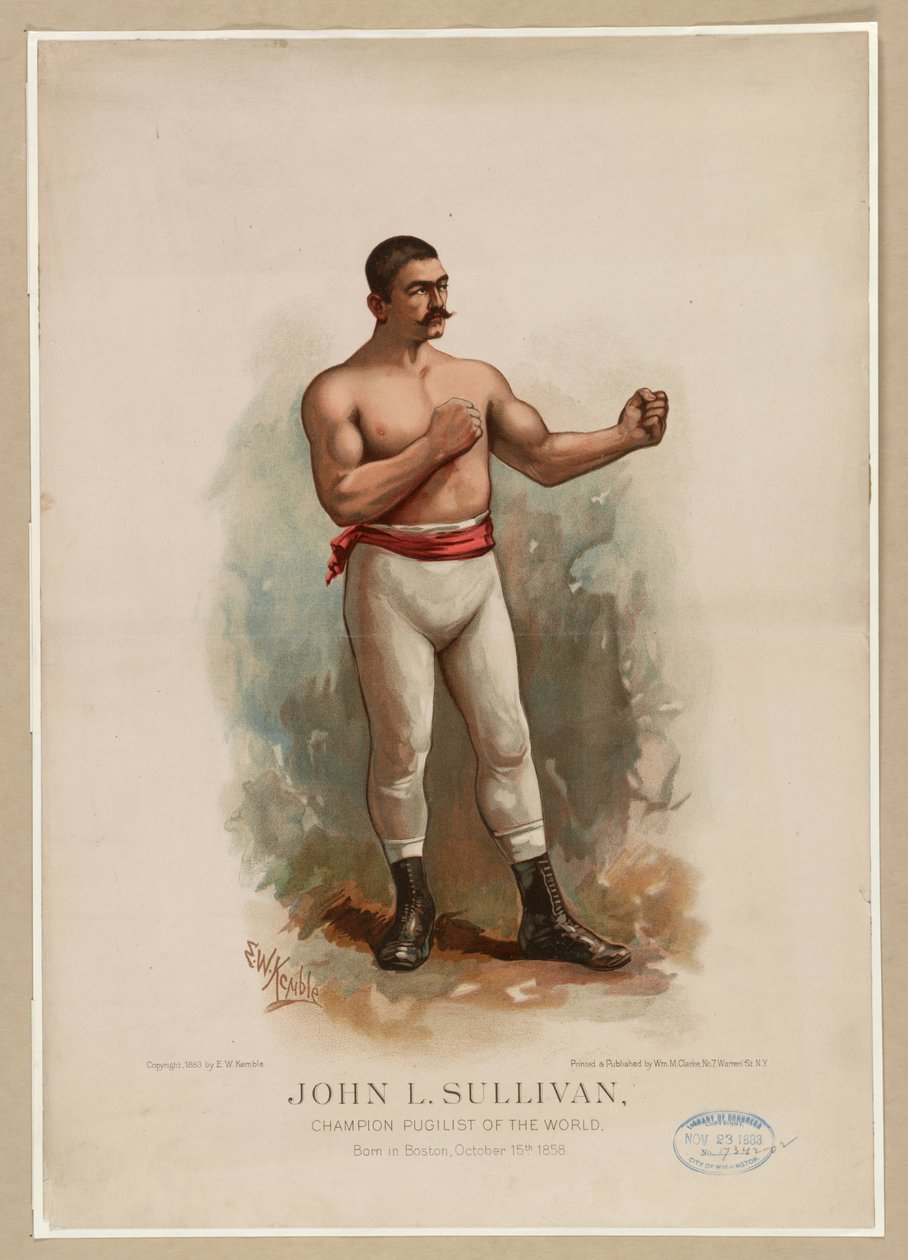 John L. Sullivan, champion pugiliste du monde, c. 1883 - Edward Windsor Kemble