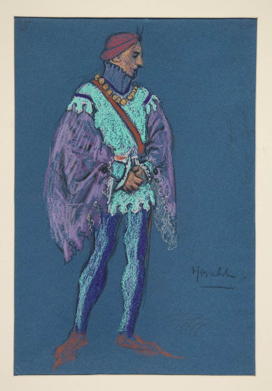 Un héraut, croquis de costume pour Henry Irving - Edwin Austin Abbey