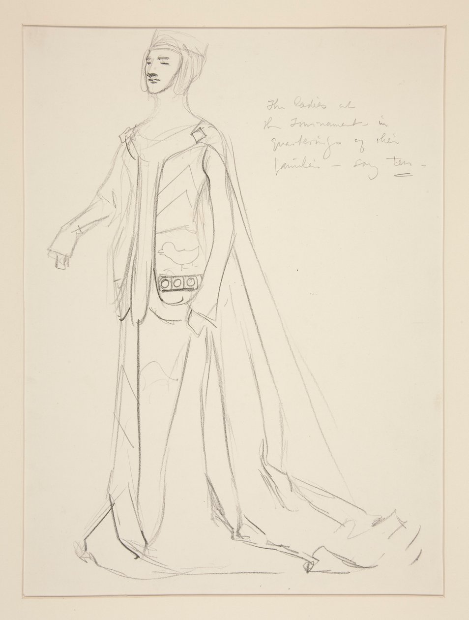 Une Dame, croquis de costume pour Henry Irving - Edwin Austin Abbey