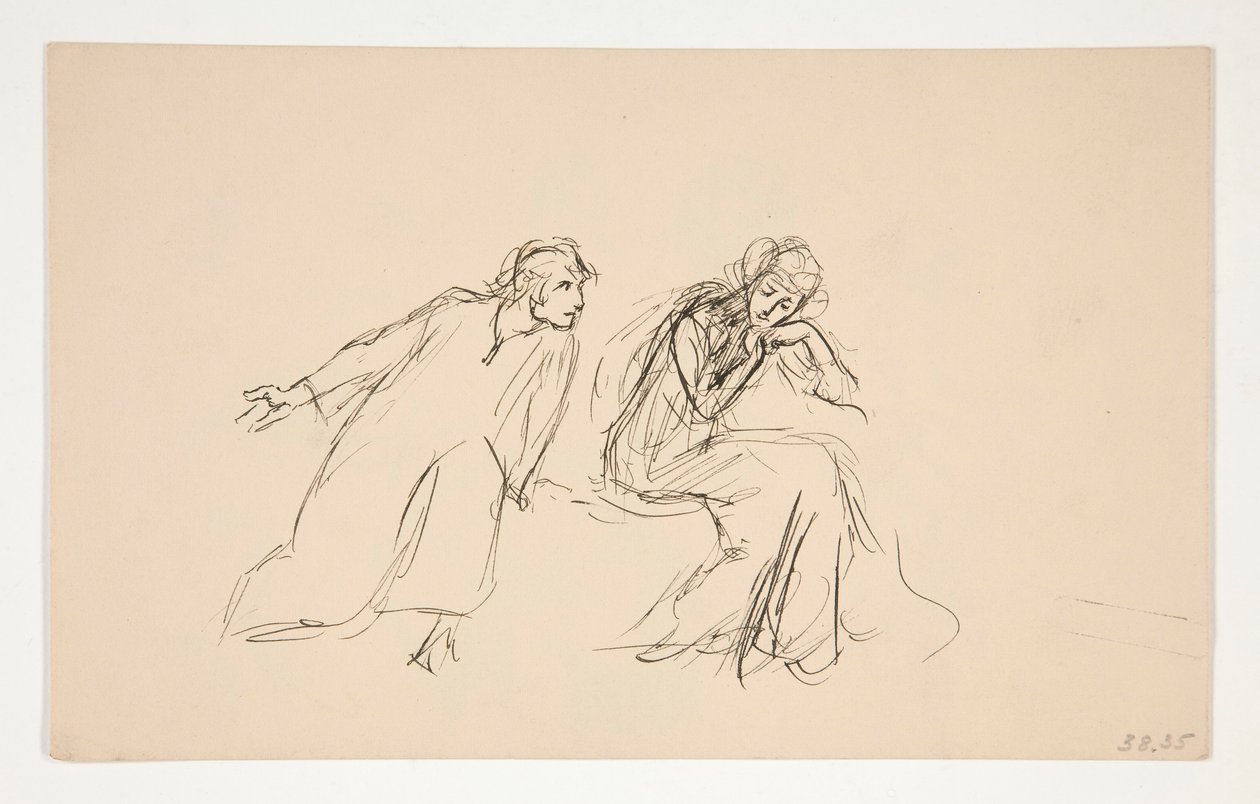 Angelo et Isabella (étude pour .1104) - Acte II, Scène IV, Mesure pour Mesure - Edwin Austin Abbey