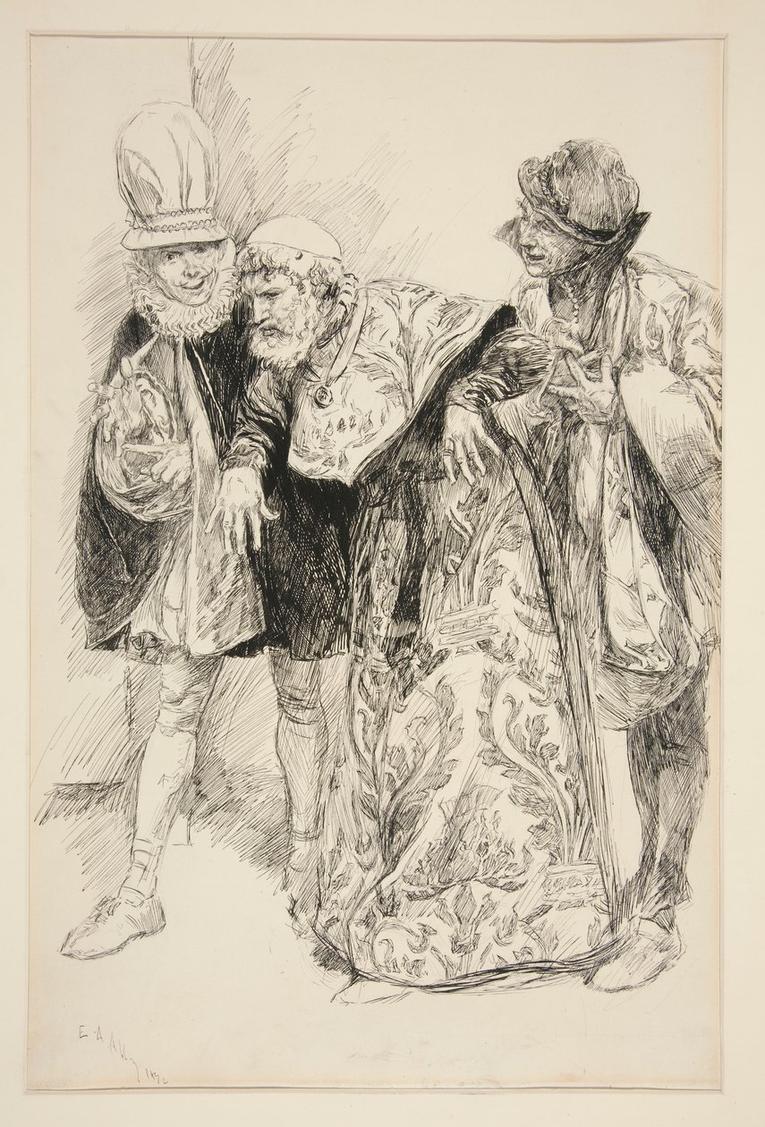 Baptista Proteste, illustration pour Acte I, Scène i, La Mégère apprivoisée - Edwin Austin Abbey