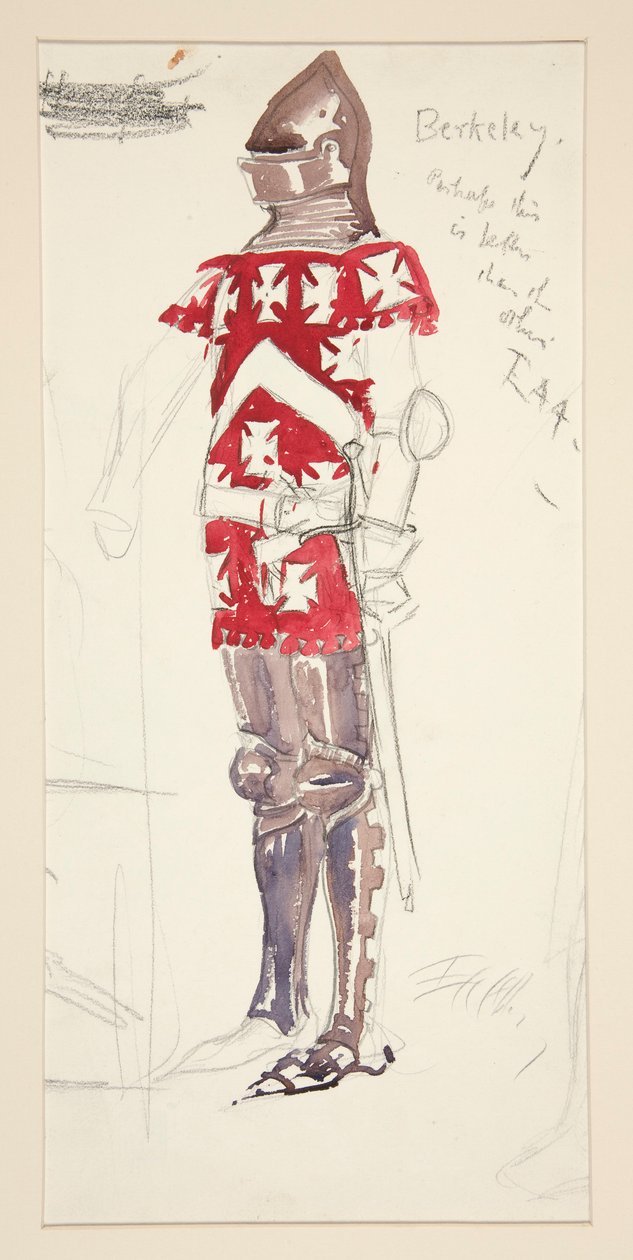 Berkeley, croquis de costume pour Henry Irving - Edwin Austin Abbey