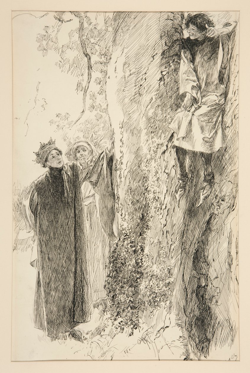 Biron et le Roi, Acte IV, Scène iii, Amour - Edwin Austin Abbey