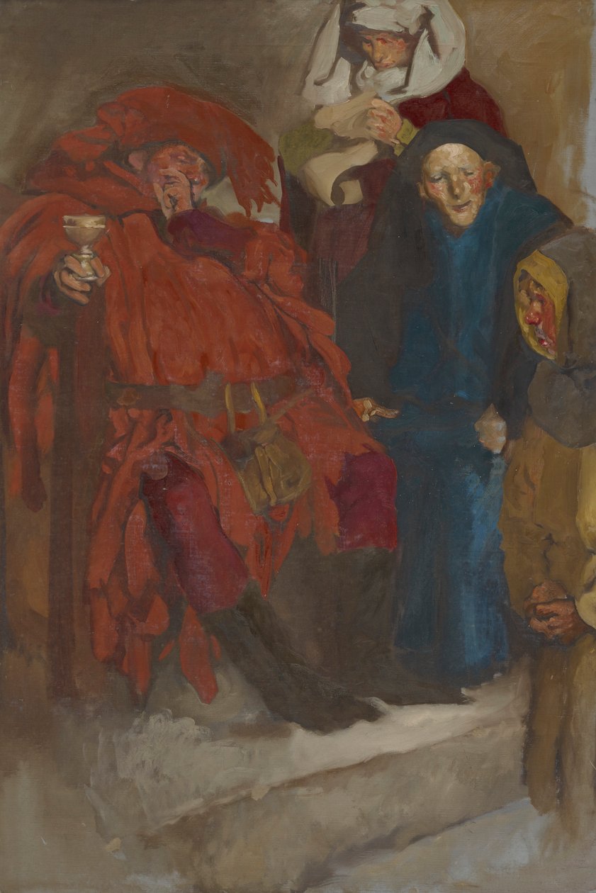 Étude de composition, possiblement pour Les Joyeuses Commères de Windsor - Edwin Austin Abbey