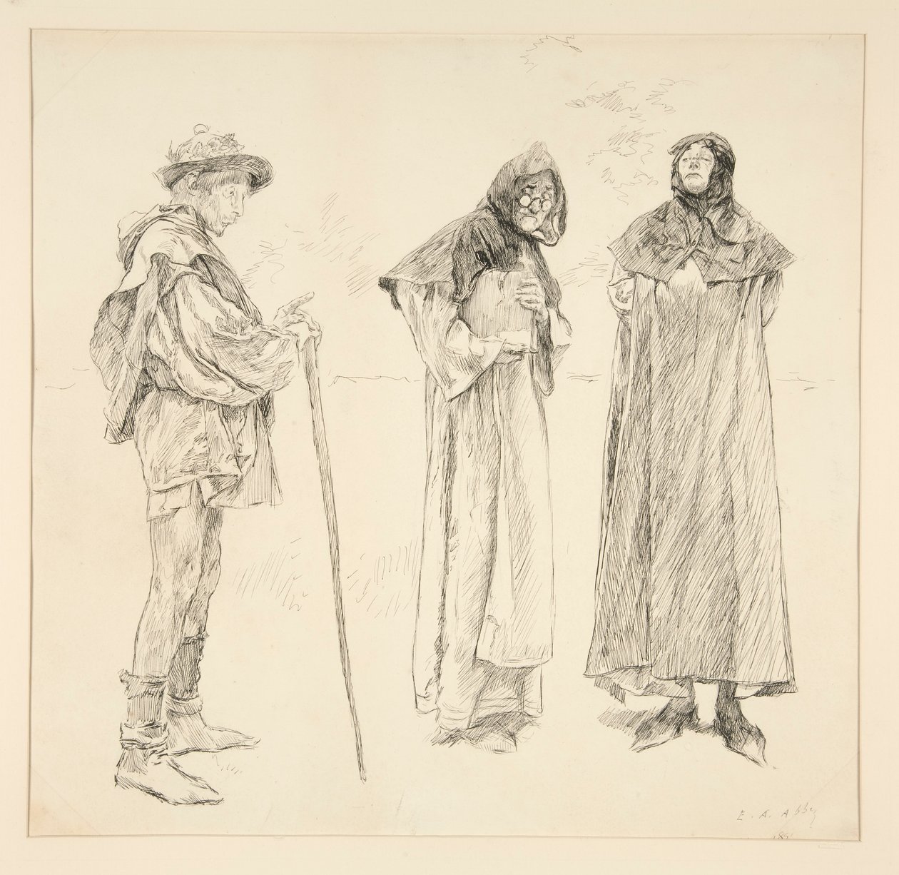 Dull, Sir Nathaniel, Holofernes, Acte IV, Scène ii, Amour - Edwin Austin Abbey