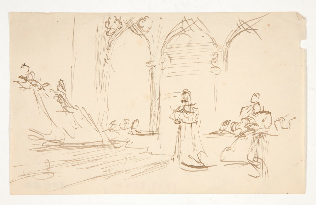 Étude précoce pour  - Edwin Austin Abbey