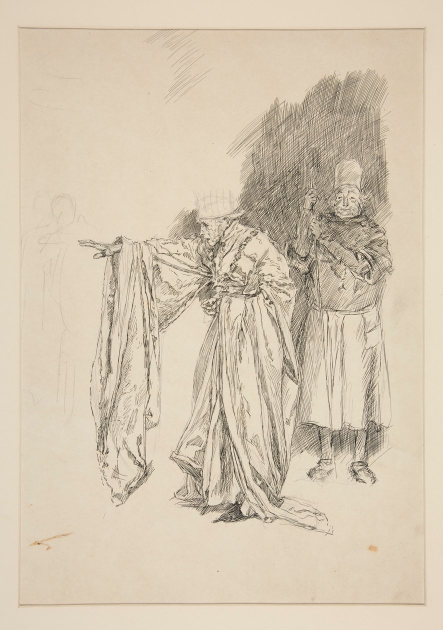Première étude pour le roi - Acte II, Scène III, Tous - Edwin Austin Abbey
