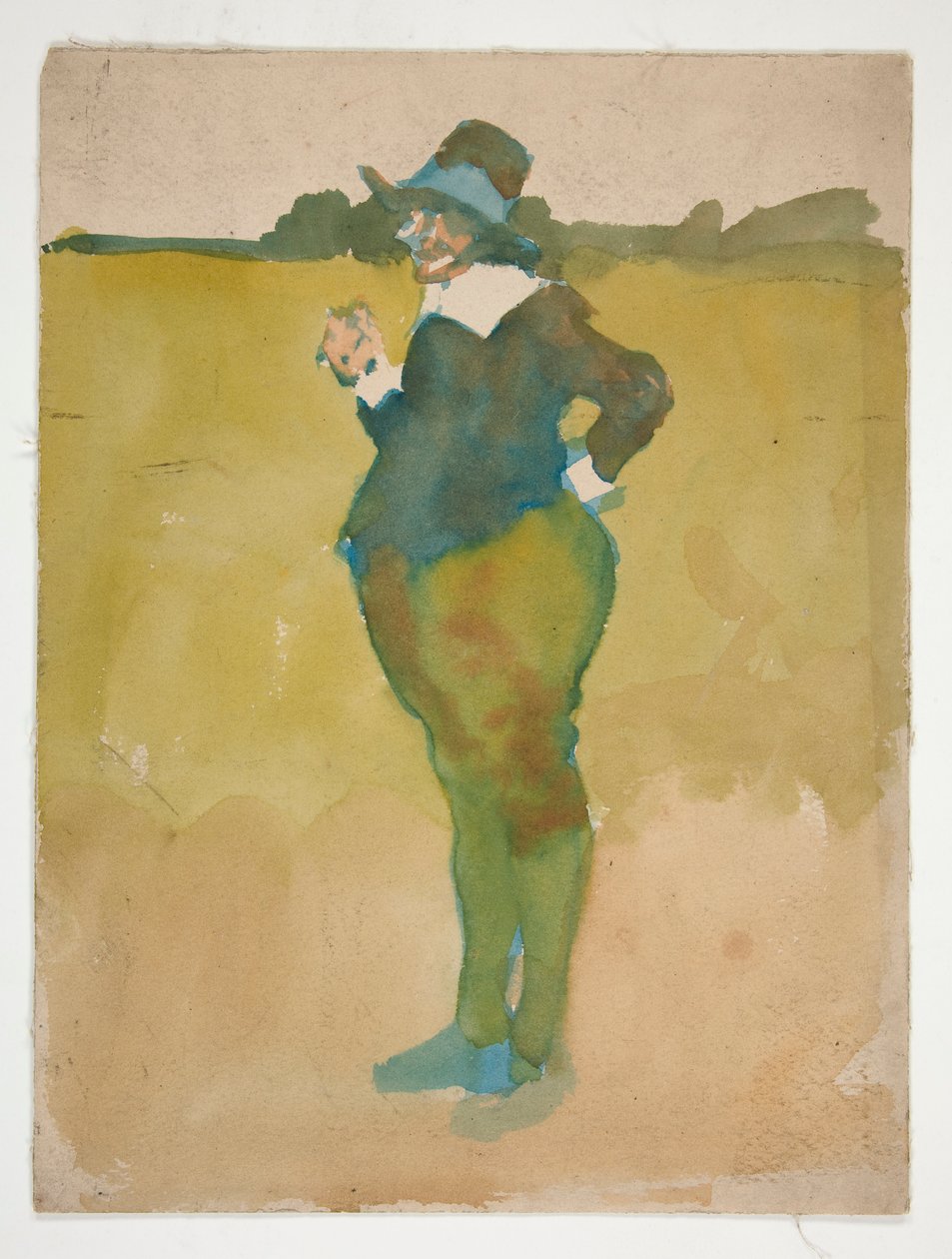 Homme gros dans un paysage - Edwin Austin Abbey