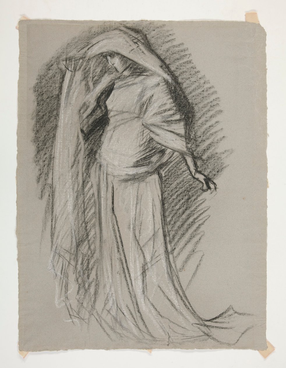 Étude de figure pour le Château des Demoiselles, de La Quête du Saint Graal (une série de quinze peintures pour la Bibliothèque publique de Boston, achevée en 1901) - Edwin Austin Abbey
