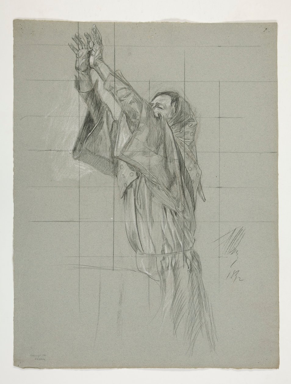 Étude de figure pour le roi Arthur - Edwin Austin Abbey