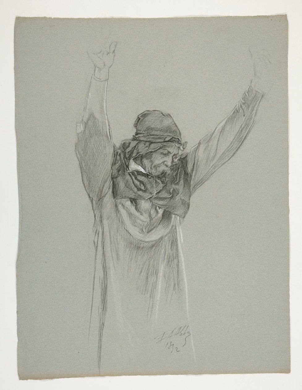 Étude de figure pour le roi Arthur - Edwin Austin Abbey