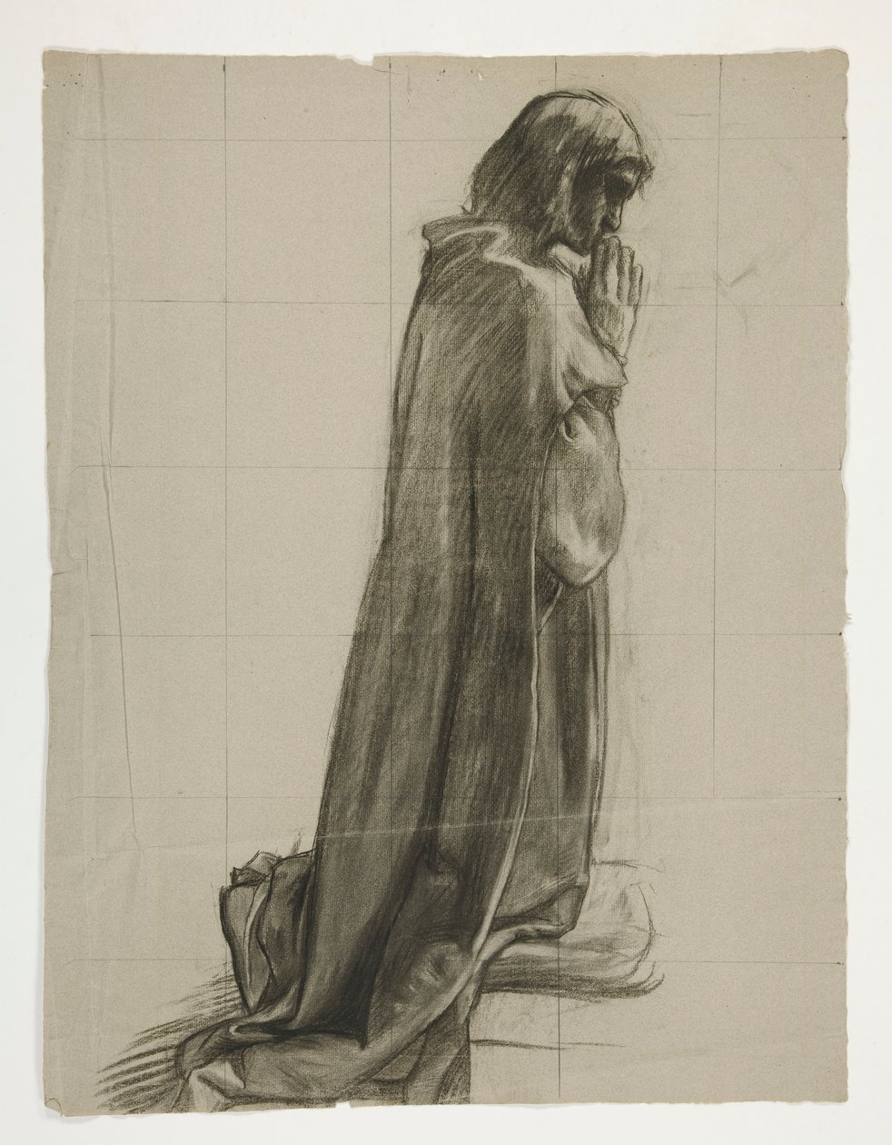 Étude de figure pour Sir Lancelot et Sir Bors équipant Galahad de ses éperons, de La Quête du Saint Graal (deuxième d