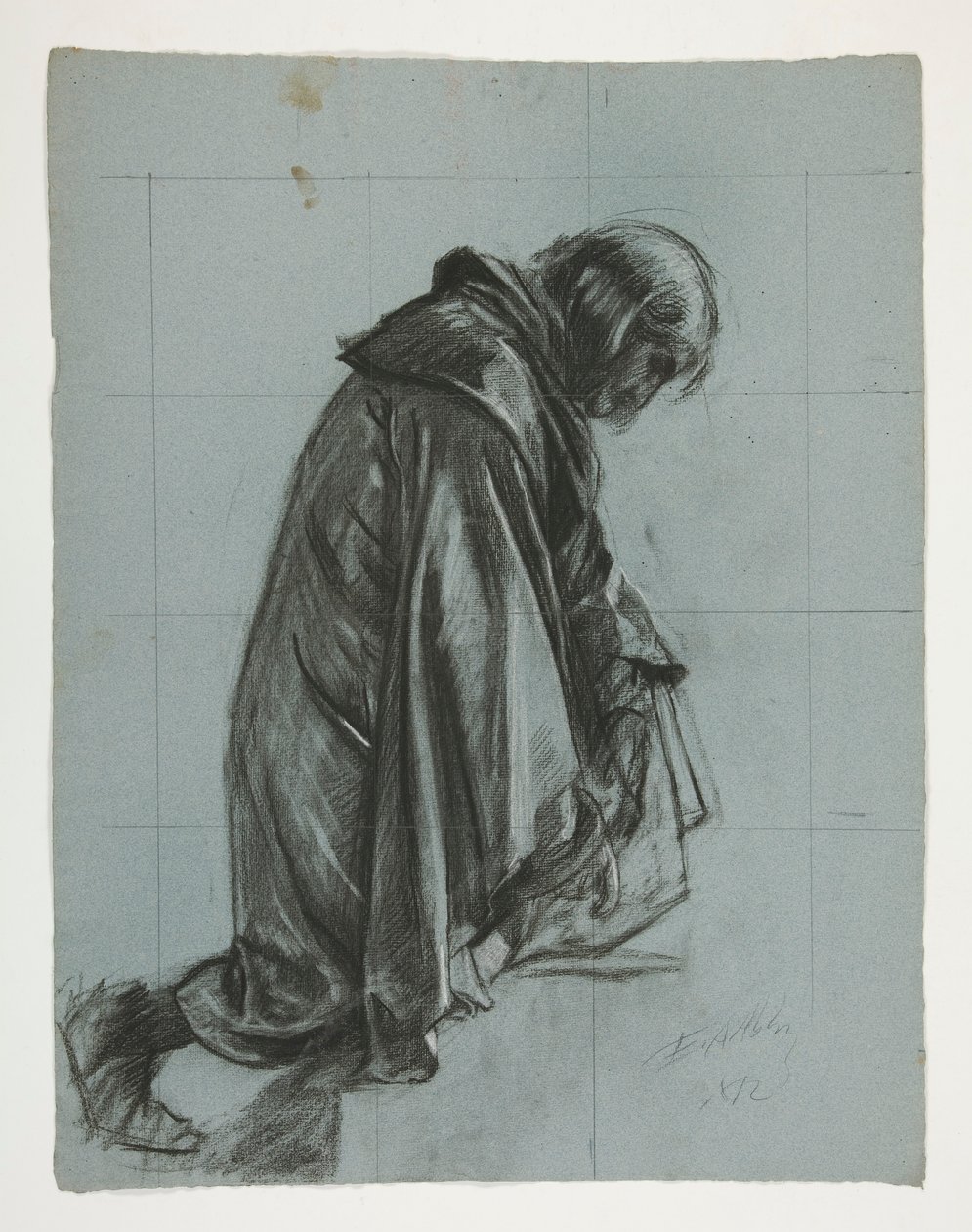 Étude de figure pour Sir Lancelot et Sir Bors équipant Galahad de ses éperons, de La quête du Saint Graal (deuxième d