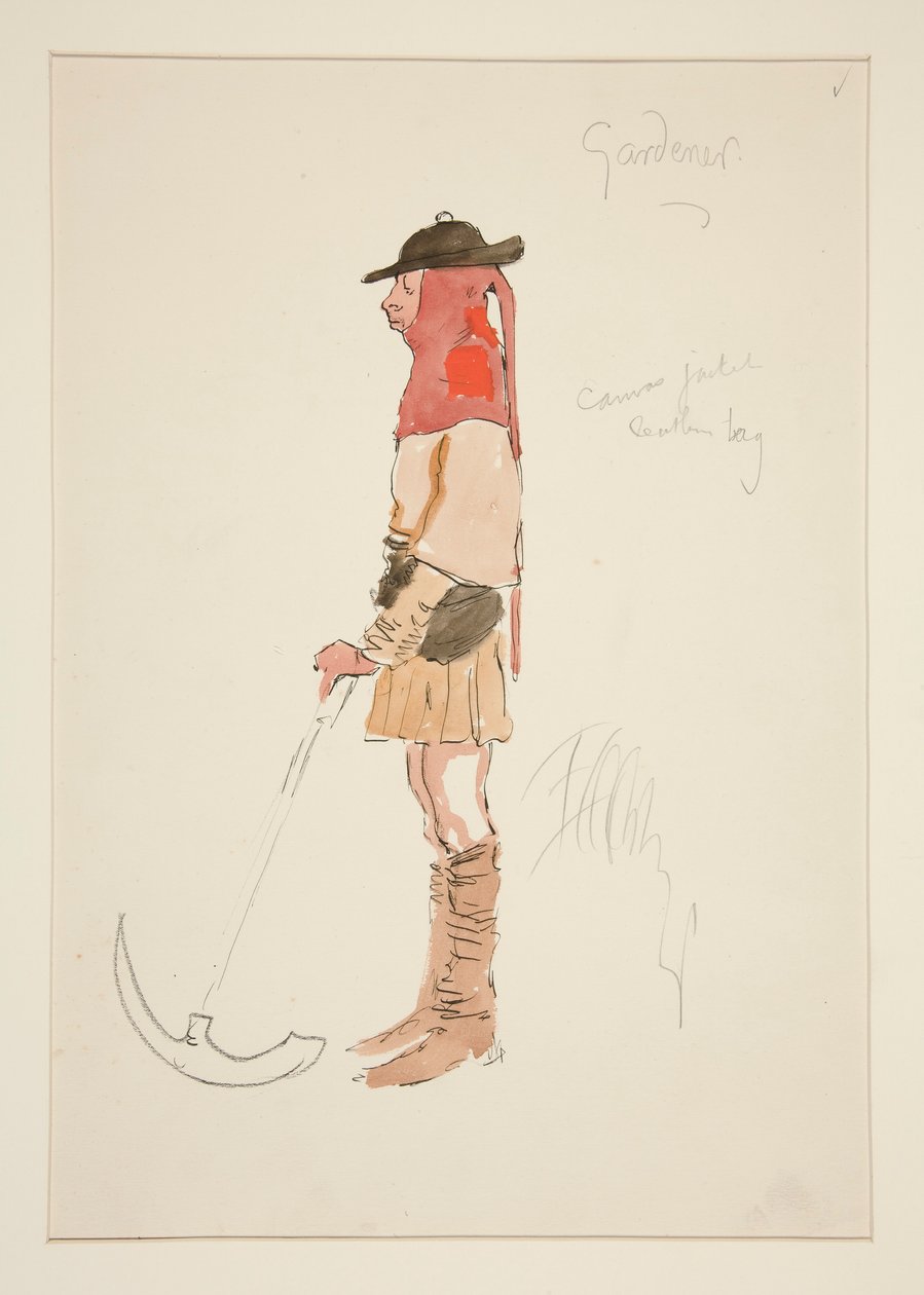 Jardinier, croquis de costume pour Henry Irving - Edwin Austin Abbey