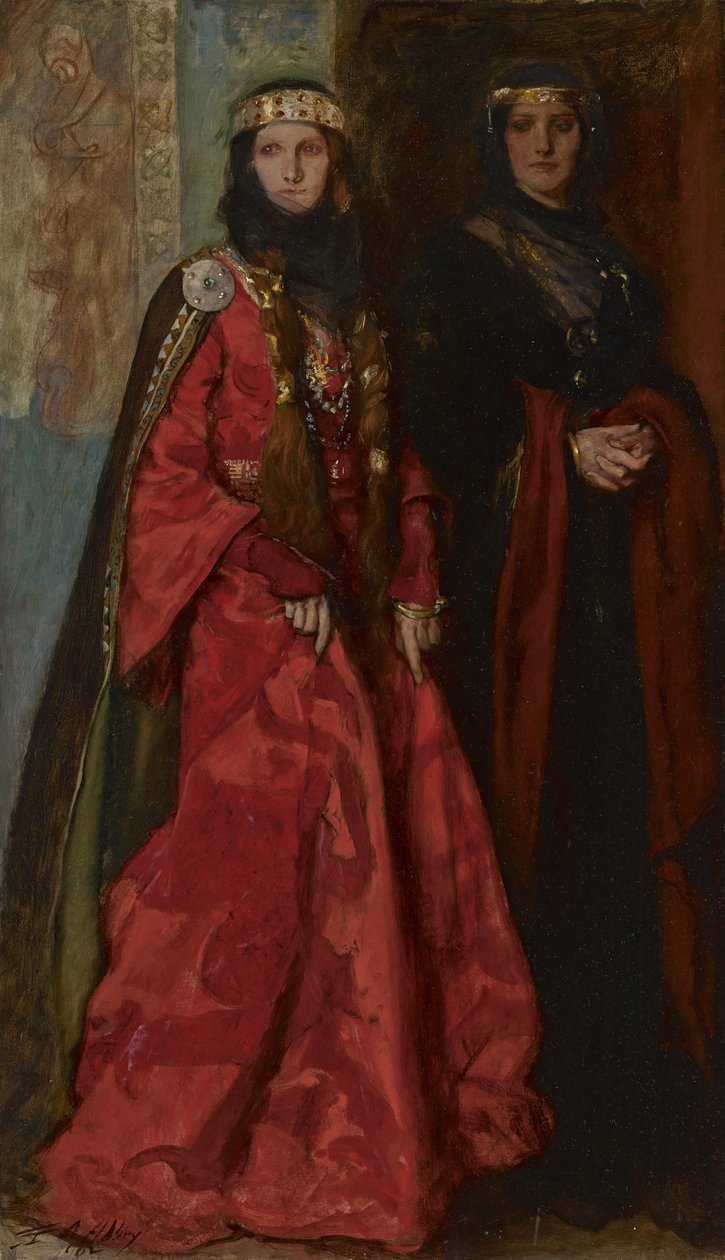 Goneril et Regan dans Le Roi Lear Acte I Scène I, 1902 - Edwin Austin Abbey