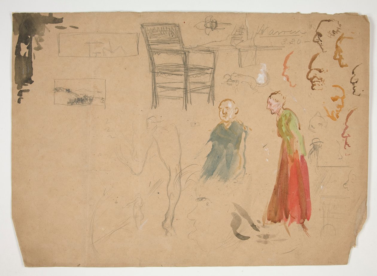 Études de tête et de figure, et étude d