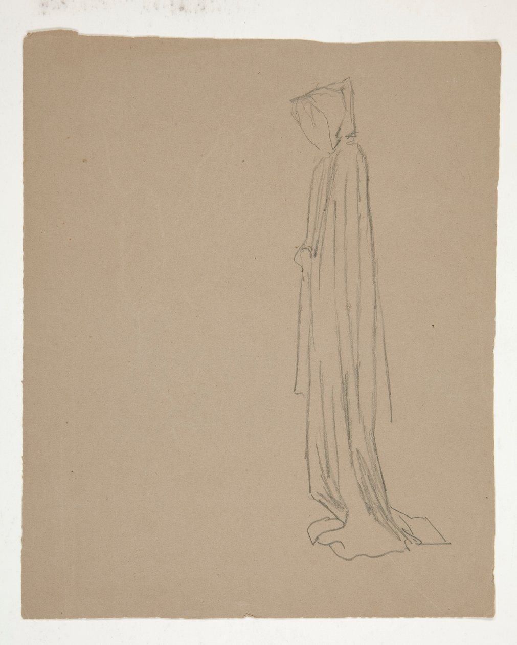 Figure encapuchonnée (recto); Étude d