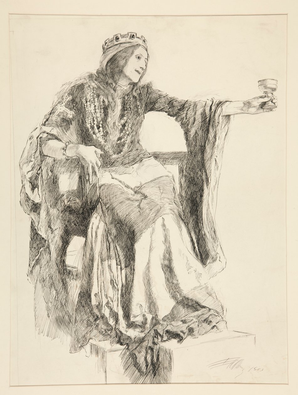 Lady Macbeth, Acte III, scène iv, Macbeth - Edwin Austin Abbey
