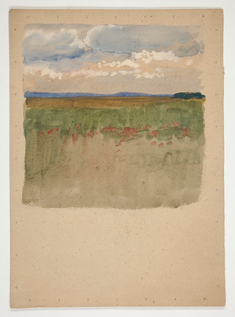 Paysage avec champ, horizon, ciel - Edwin Austin Abbey