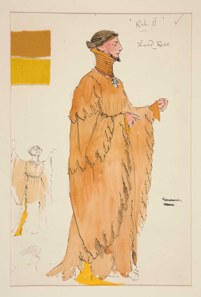 Lord Ross, croquis de costume pour Henry Irving - Edwin Austin Abbey