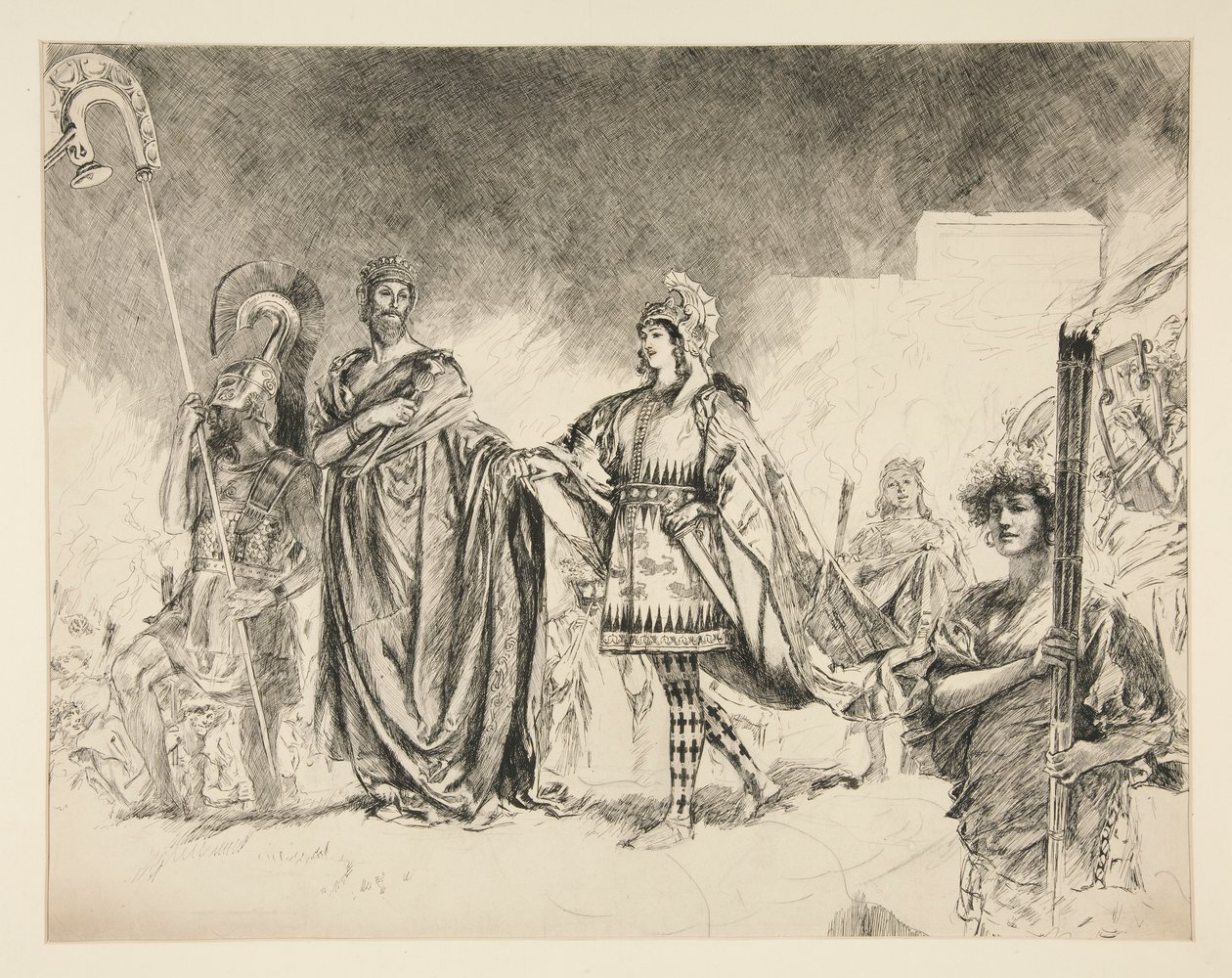 Matin du mariage de Thésée et Hippolyta (étude pour .1036) - Entrée de Thésée, de Le Songe d