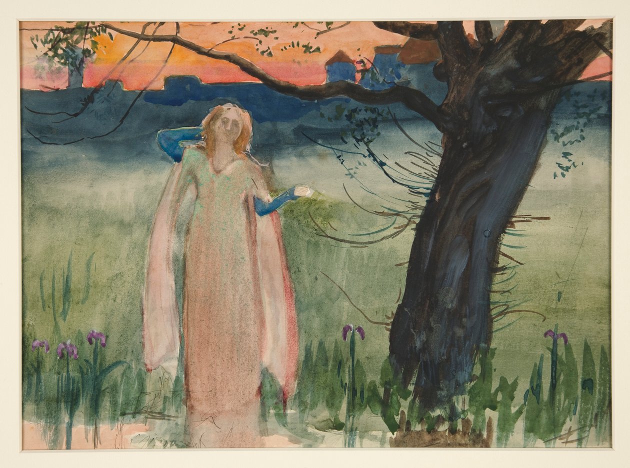 Ophelia près du ruisseau - Acte IV, Scène VII, Hamlet - Edwin Austin Abbey