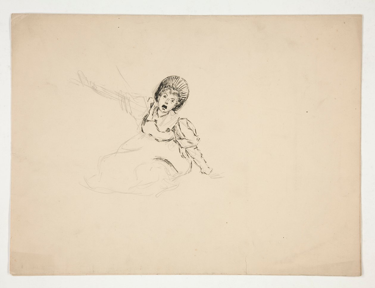 Femme criant (étude pour .3439), esquisse pour Le Chant du Homard - Edwin Austin Abbey
