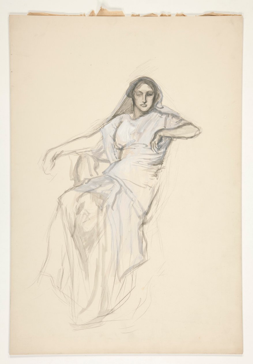 Dame assise, esquisse pour une pièce de Shakespeare non identifiée - Edwin Austin Abbey