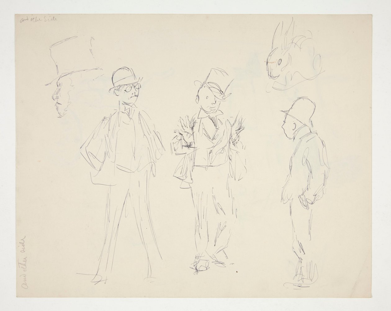 Feuille de croquis de figures - Edwin Austin Abbey