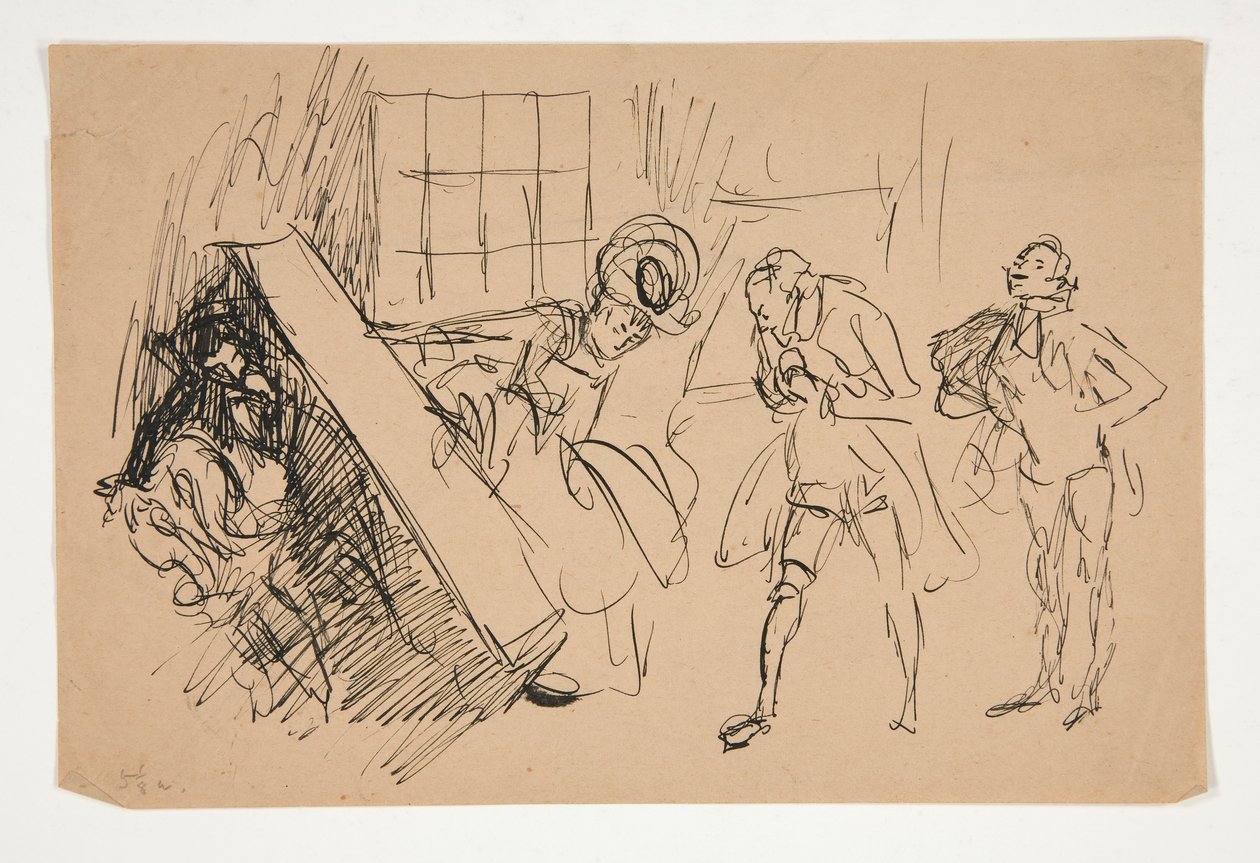 Esquisse pour School for Scandal, illustration pour Scribner - Edwin Austin Abbey