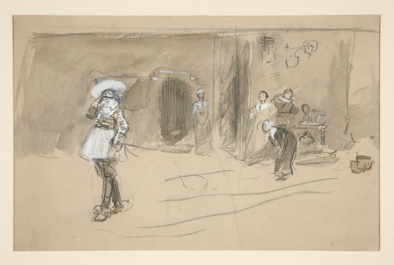 Esquisse pour une illustration de Sélections de la poésie de Robert Herrick (livre publié par Harper en 1882, précédemment publié dans Harper) - Edwin Austin Abbey