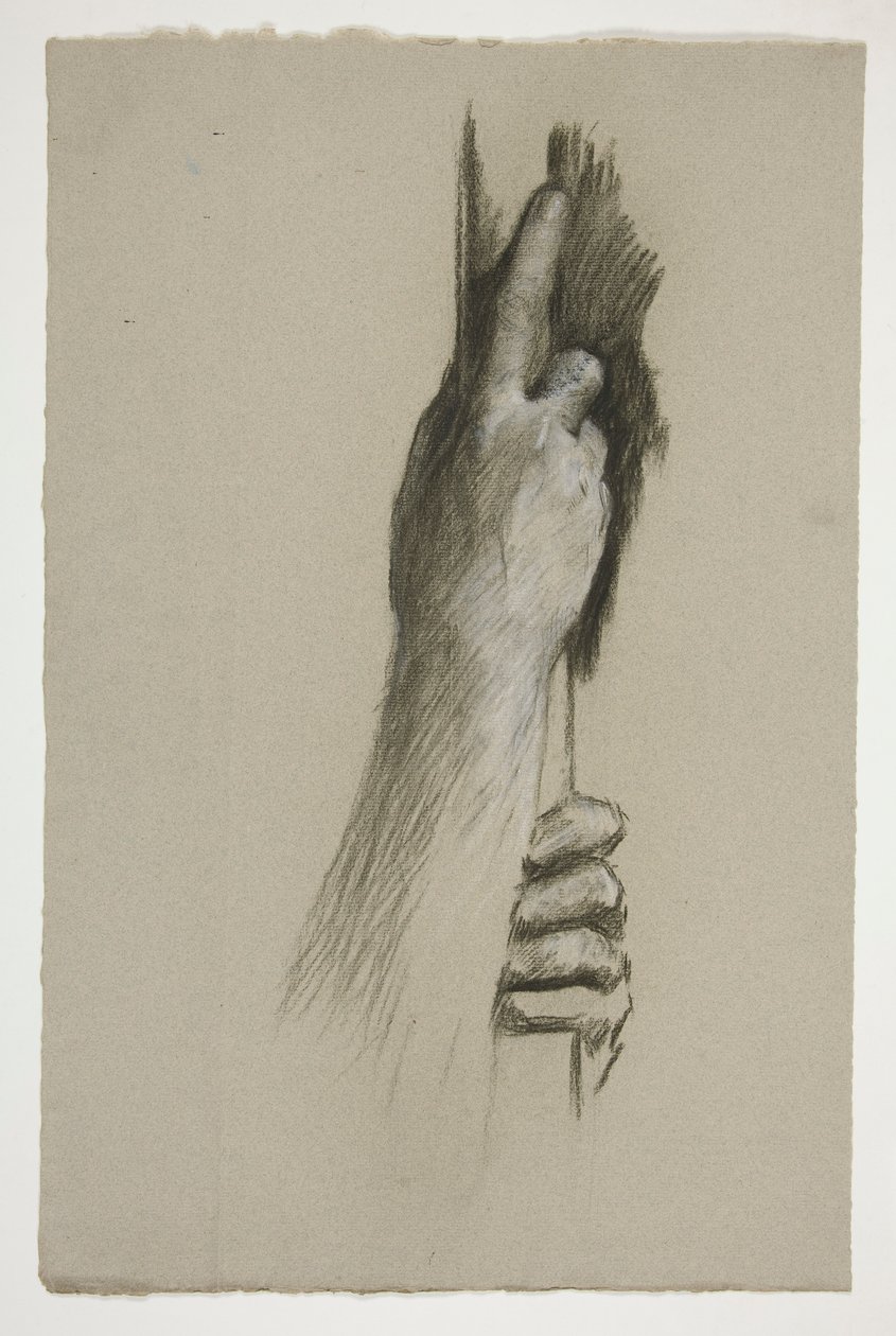 Croquis de deux mains grimpant à un poteau - Edwin Austin Abbey