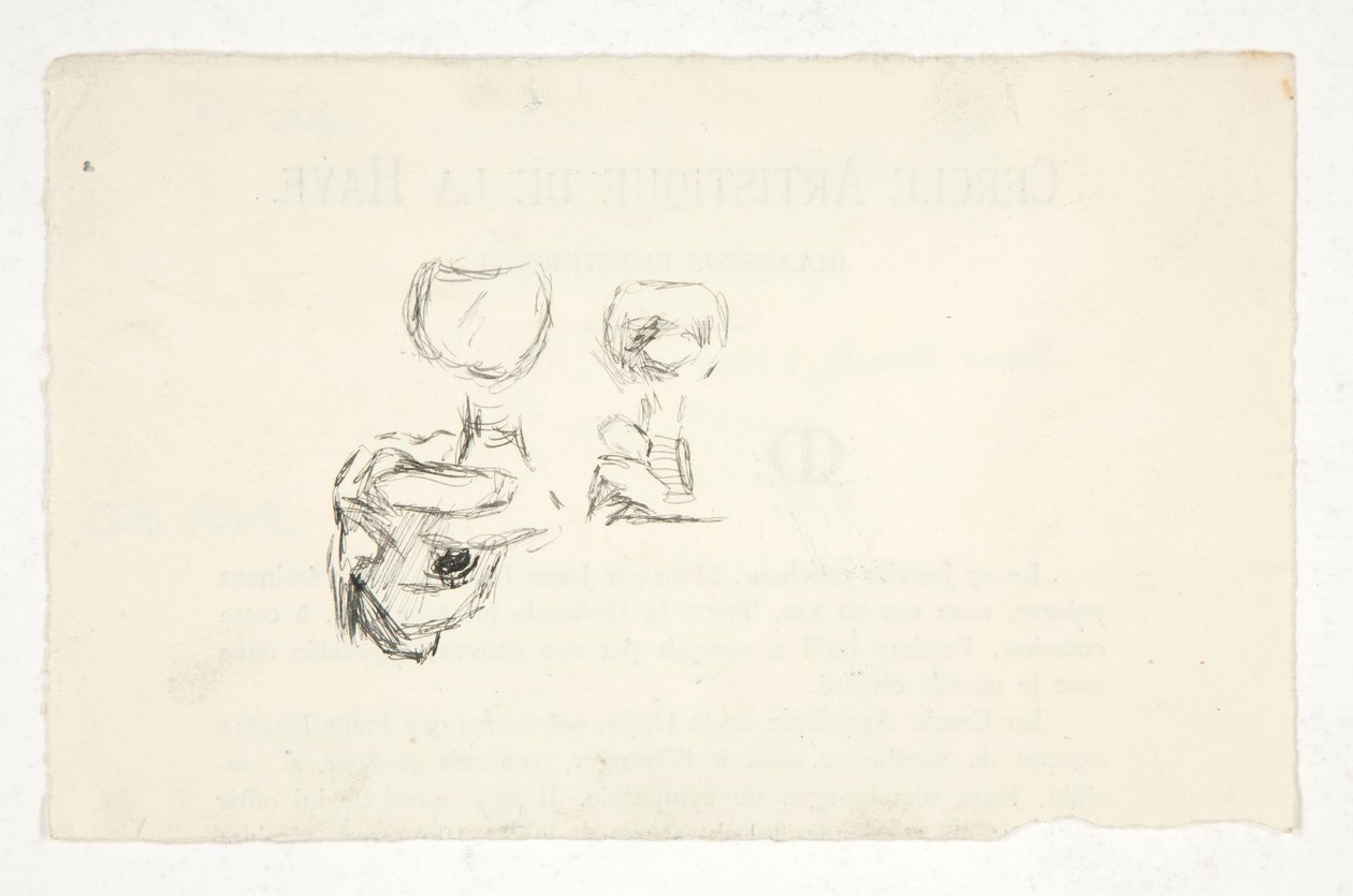 Croquis de mains tenant des verres de vin - Edwin Austin Abbey