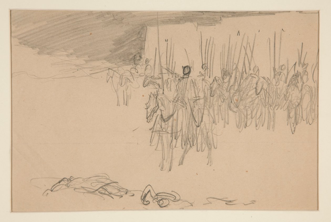 Soldat à cheval (illustration non identifiée) - Edwin Austin Abbey