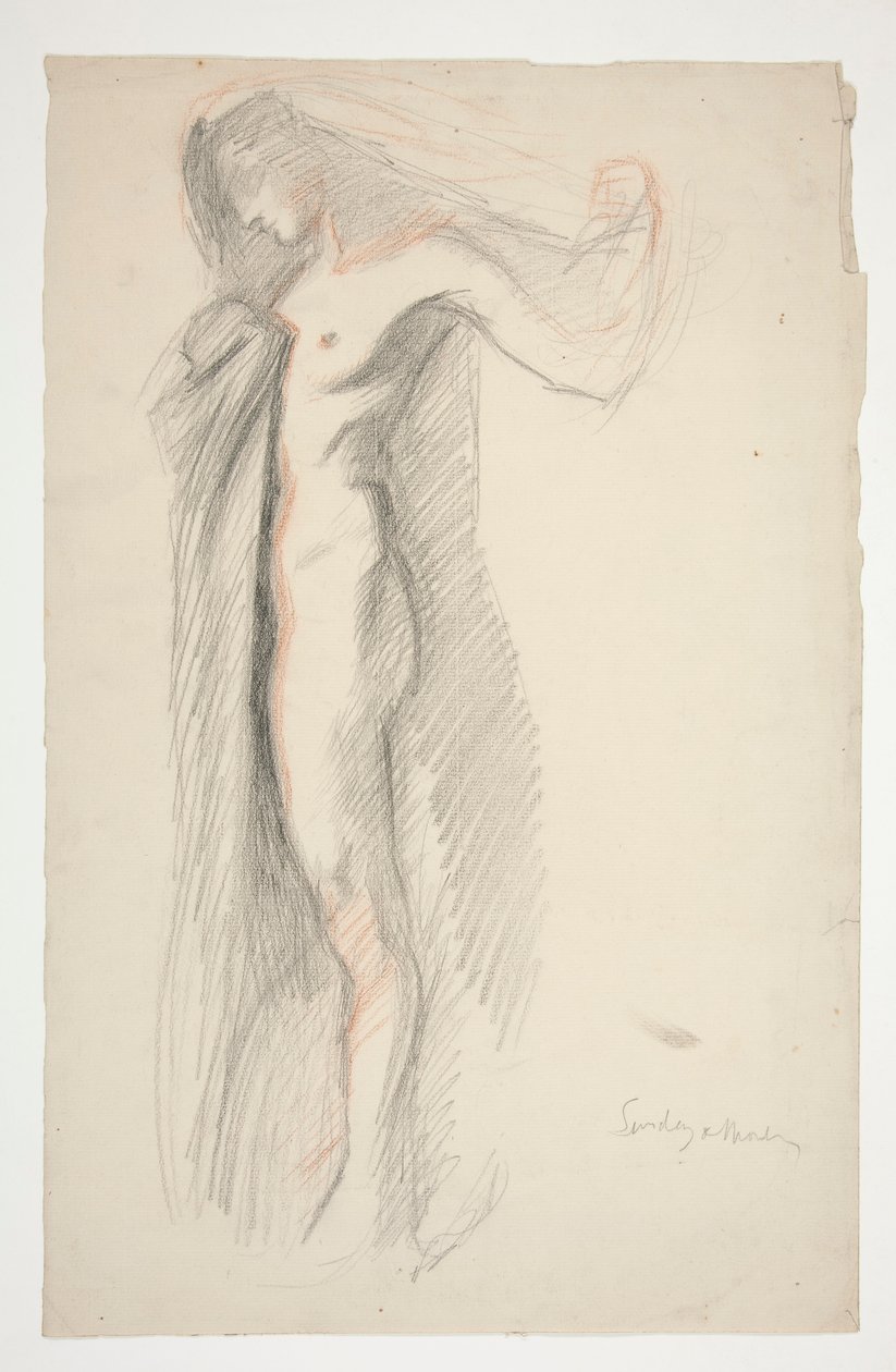 Étude de figure de 18h, pour la fresque Les Heures au bâtiment du Capitole de l