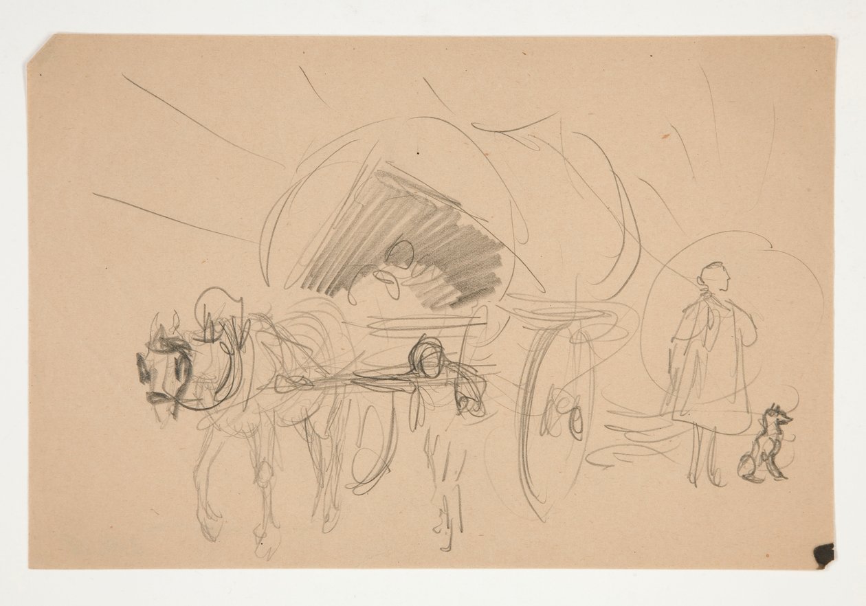 Étude pour illustration pour Oliver Goldsmith - Edwin Austin Abbey