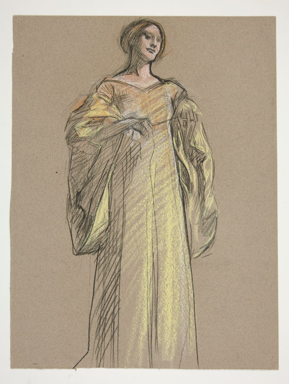 Étude pour Fiametta - Edwin Austin Abbey