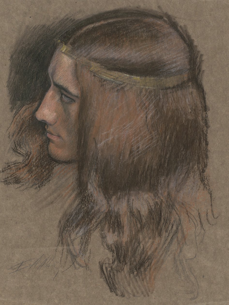 Étude pour la tête de Hamlet dans Hamlet - Edwin Austin Abbey