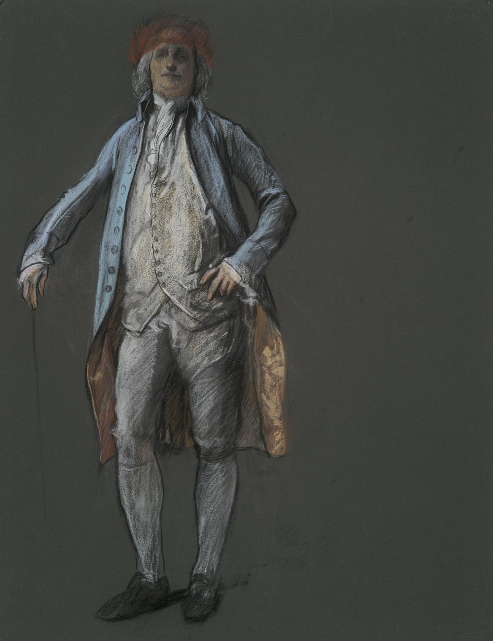 Étude pour figure de Benjamin Franklin dans - Edwin Austin Abbey