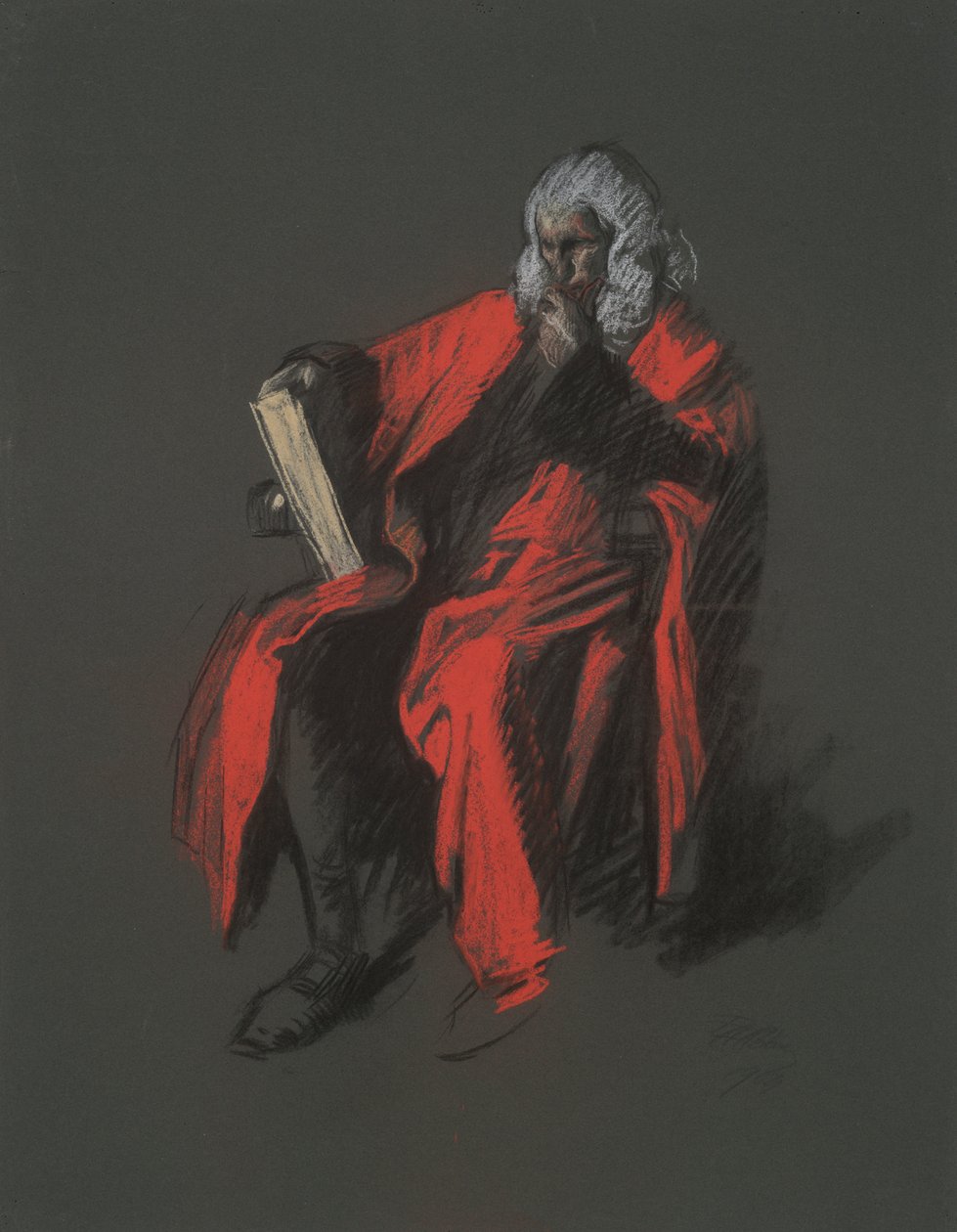Étude pour la figure du juge en chef Thomas McKean - Edwin Austin Abbey