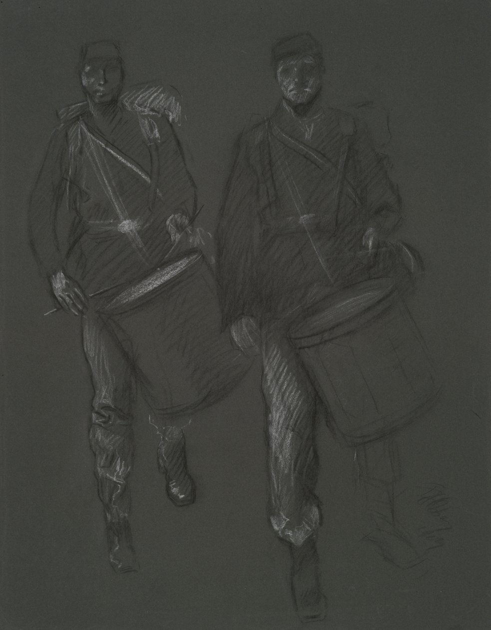 Étude pour les figures de deux tambours de la guerre civile - Edwin Austin Abbey