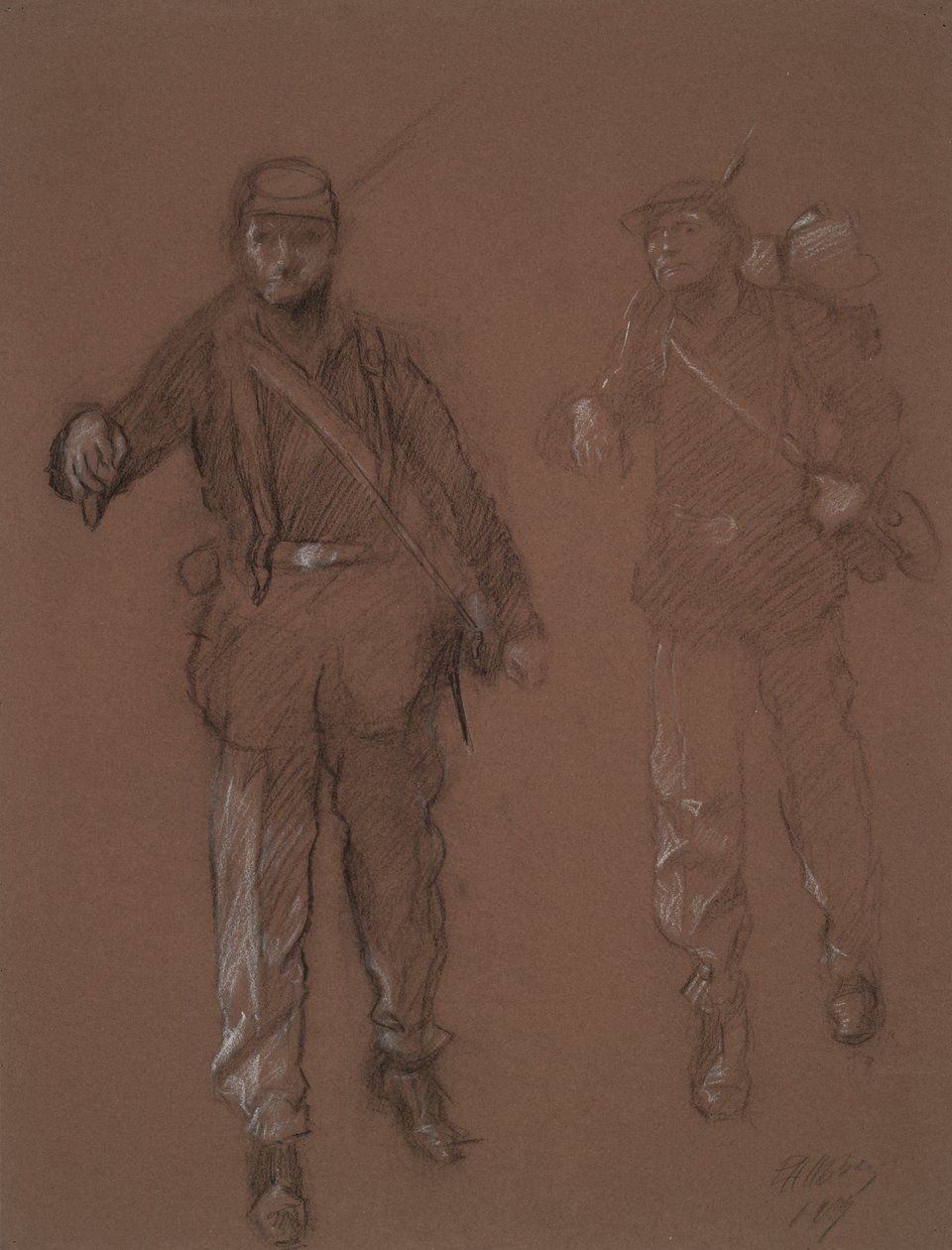 Étude pour les figures de deux soldats de la guerre civile - Edwin Austin Abbey