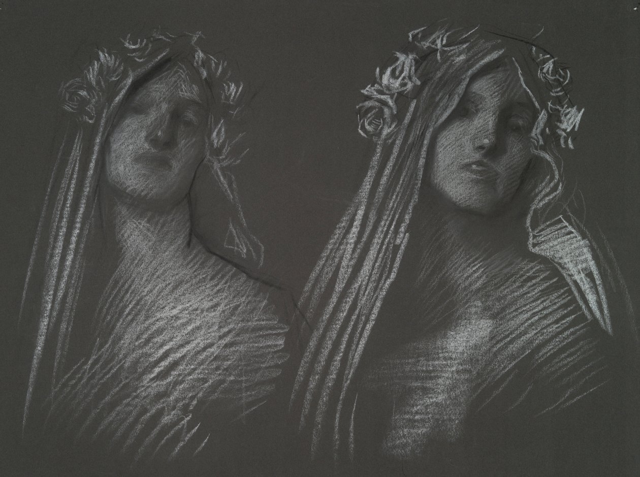 Étude pour la tête de Blanchefleur - Edwin Austin Abbey