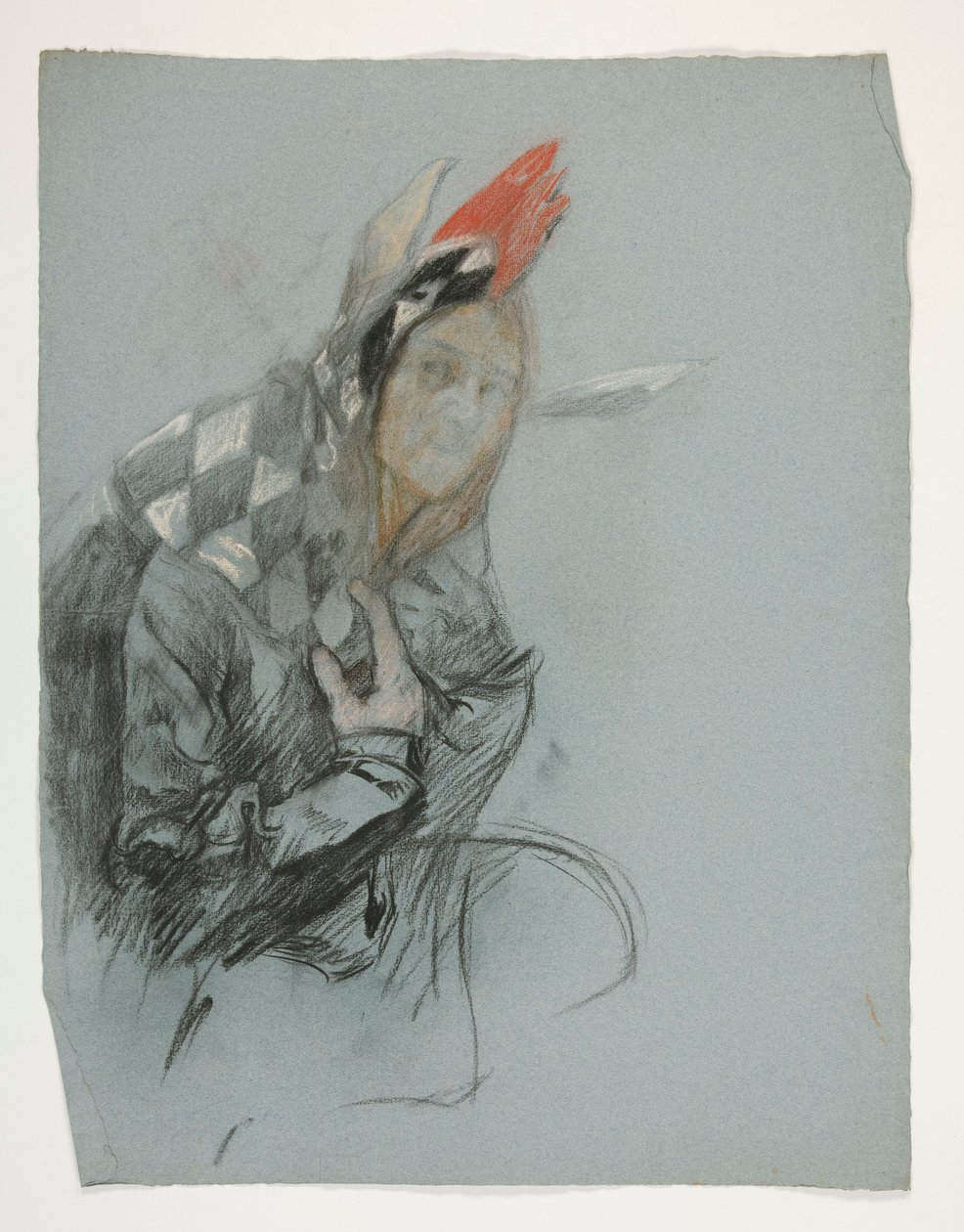 Étude de bouffon (inutilisée), pour la Quête du Saint Graal (une série de quinze peintures pour la Bibliothèque publique de Boston, achevée en 1901) - Edwin Austin Abbey