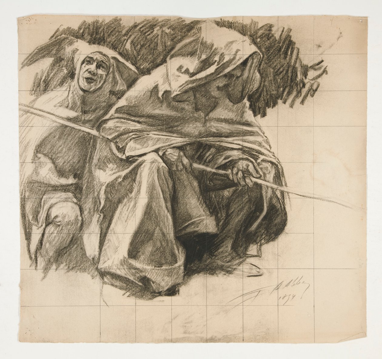 Étude du Roi Pêcheur, de La Quête du Saint Graal (une série de quinze peintures pour la Bibliothèque publique de Boston, achevée en 1901) - Edwin Austin Abbey