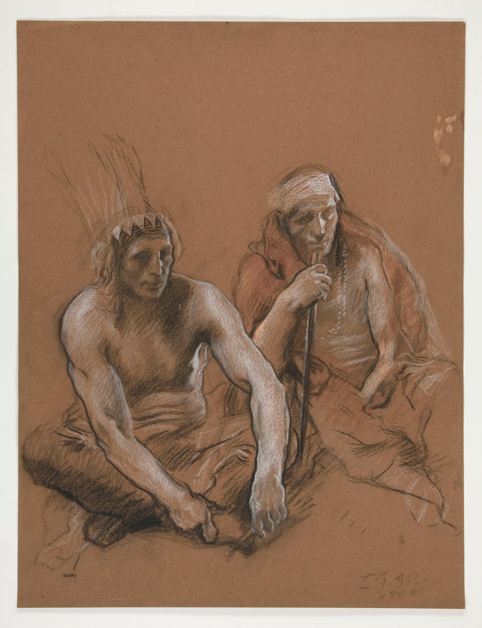 Étude de deux Indiens pour - Edwin Austin Abbey