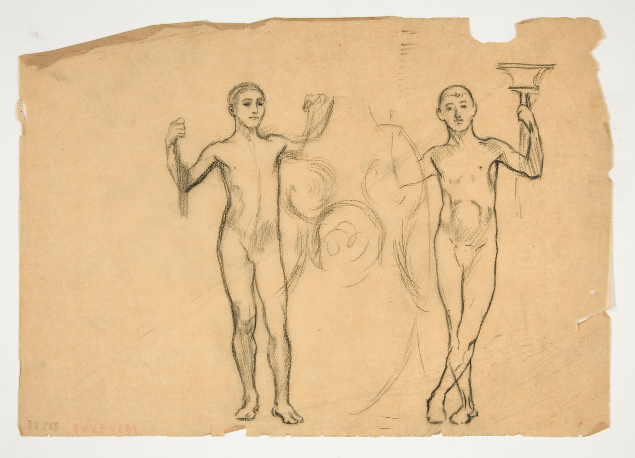 Étude de deux porteurs de flamme - Edwin Austin Abbey