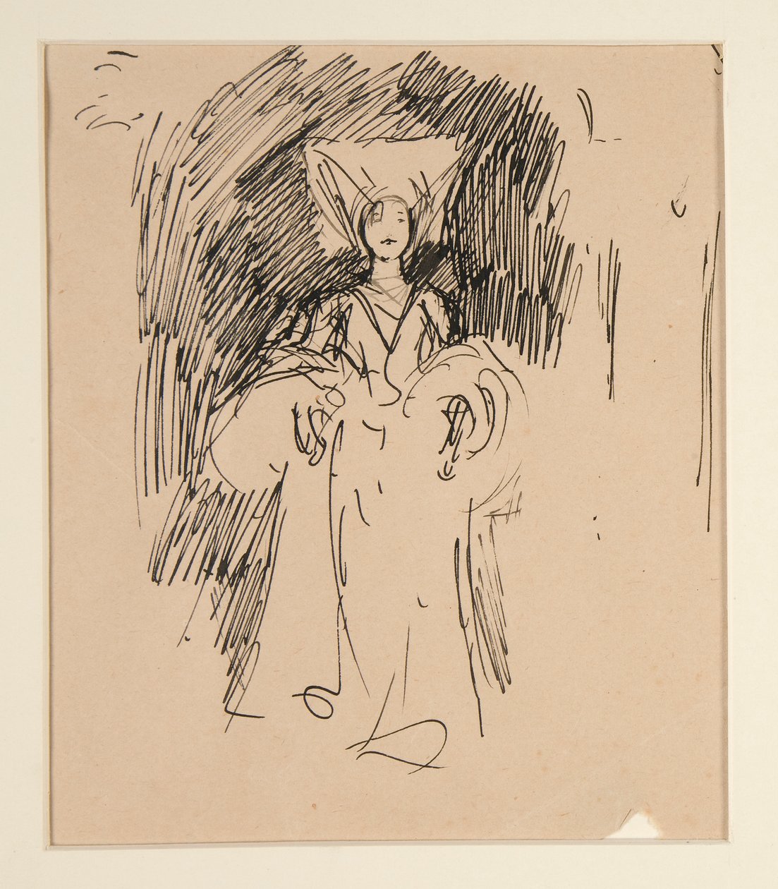 Étude de femme en costume médiéval pour - Edwin Austin Abbey